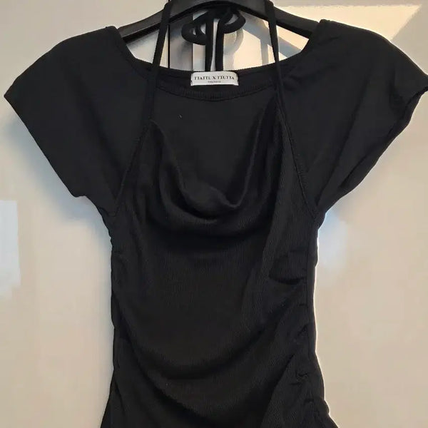[BUNJANG] Halter Layered T-Shirt / 홀터 레이어드 티셔츠