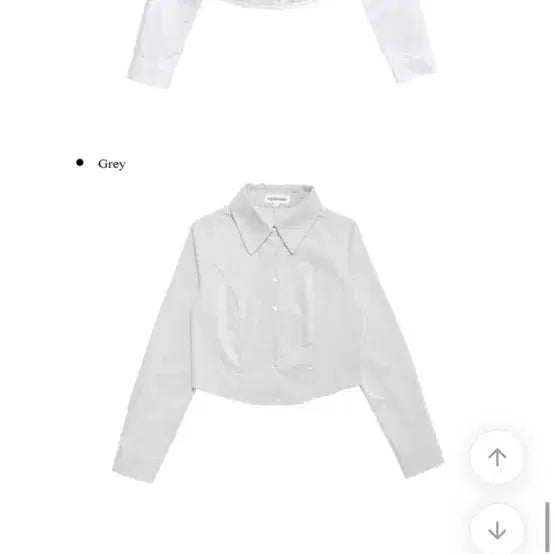 [BUNJANG] Any One More Suz Big Collar Long Sleeve Shirt Grey S / 애니원모어 스즈 빅카라 라인 긴팔 셔츠 grey S