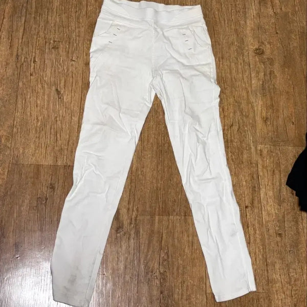 [BUNJANG] White Spandex Banding Pants / 흰색 스판바지 밴딩바지 편한긴바지 쫀쫀바지