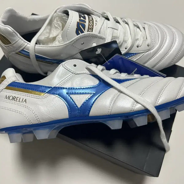 [BUNJANG] Mizuno Morelia 2 Japan FG Football Boots White Blue / 새상품)미즈노 모렐리아2 재팬 jp 축구화 화이트 블루