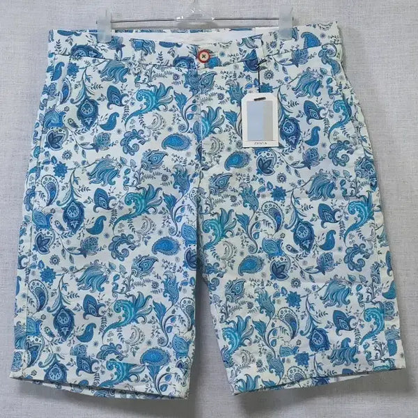 [BUNJANG] ZIOZIA Men's Paisley Pattern Blue Summer Shorts (Size 30-31) / 새상품) 지오지아 여름 팬츠 블루 반바지 30 31 골프 바캉스 해수욕장