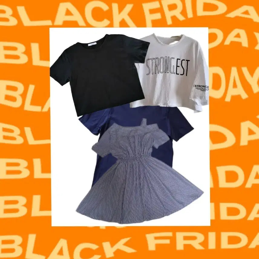 [BUNJANG] ZARA Cropped T-Shirts & Striped Dress Bundle / (4벌 합) 크롭 티셔츠 + ZARA + 원피스 ㅡ 합 3천