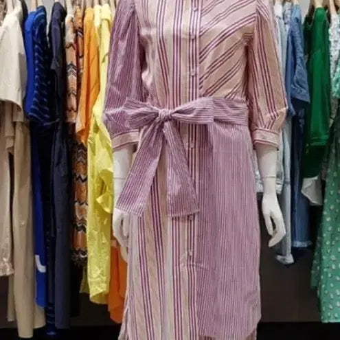[BUNJANG] Jucy Judy Striped Shirtdress / 쥬시쥬디 스트라이프 원피스 셔츠