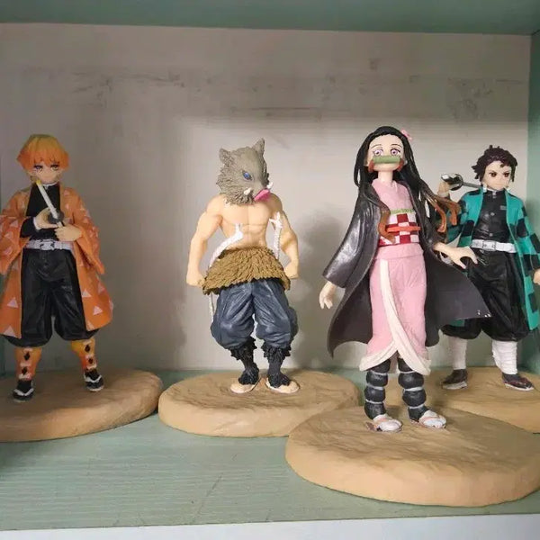 [BUNJANG] Demon Slayer 4-Figure Set (Repainted Pedestals) / 발판 리페인트) 귀멸의 칼날 피규어 4종 세트