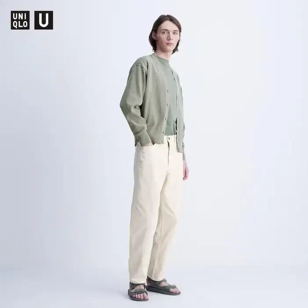 [BUNJANG] Uniqlo U Wide Fit Color Jeans Off White / 유니클로 U 와이드핏 컬러진 (오프화이트), 택제거 미착용