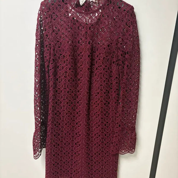 [BUNJANG] Sandro Lace Dress Burgundy / 산드로 SANDRO 레이스 원피스
