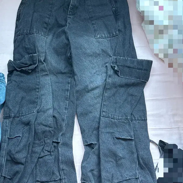 [BUNJANG] Avan Wide Denim Pants Black / Avan 와이드 데님 팬츠 블랙