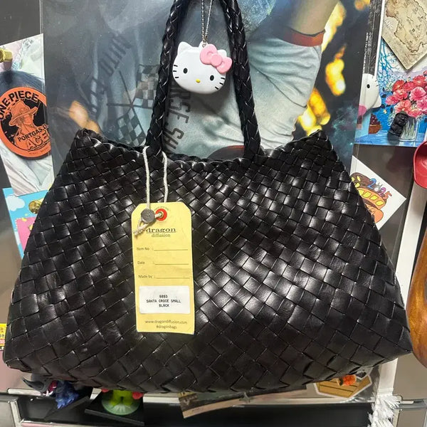 [BUNJANG] Dragon Diffusion Santa Croce Small Black Leather Bag / 드래곤디퓨전 산타크로스체 스몰 블랙