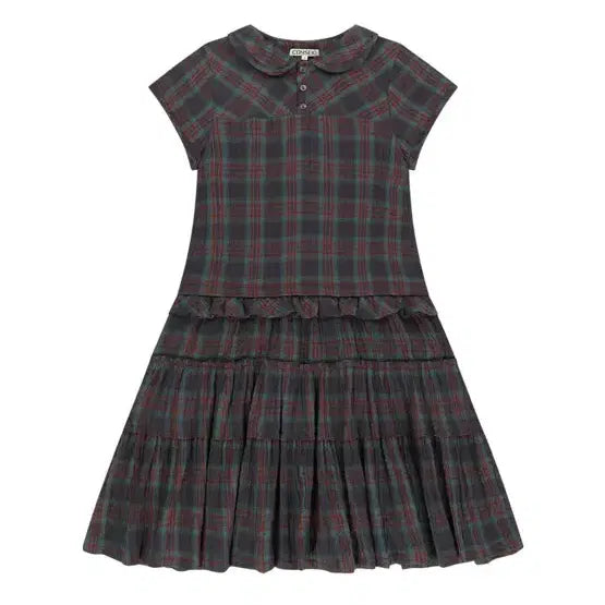[BUNJANG] KOSEIO Row Edge Check One-Piece Dress Purple / 코이세이오 로우 엣지 체크 원피스 퍼플 2