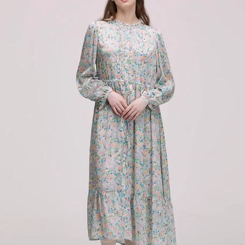[BUNJANG] Thursday Island Cleos Satin Floral Maxi Dress / 써스데이아일랜드 롱 맥시 클레오스 새틴소재 풀오픈 원피스