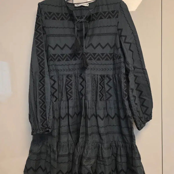 [BUNJANG] Zara Pattern Mini Dress / 자라 패턴 미니 원피스