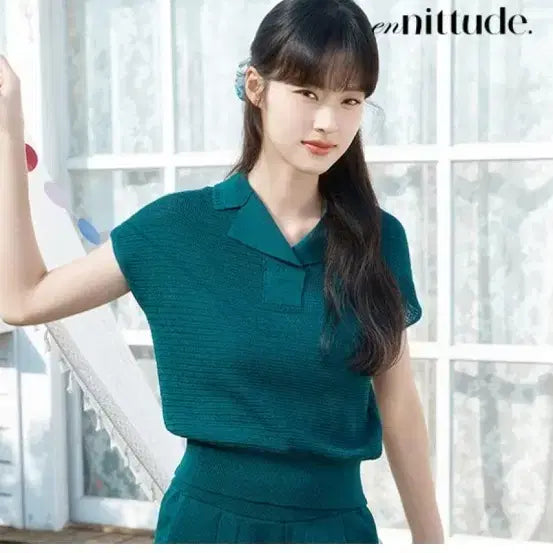 [BUNJANG] Ennitude Linen Collar Knit Set (Oatmeal, Choco Mousse, Teal Blue) / 새제품.엔니튜드 린넨 카라 니트 55사이즈
