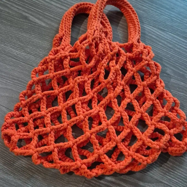 [BUNJANG] Orange Net Shoulder Bag / 오렌지색 그물 가방
