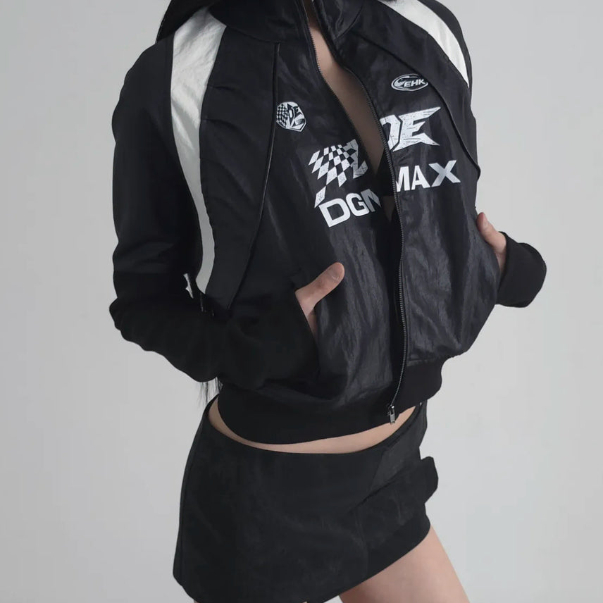 [BUNJANG] DogmaX Racing Windbreaker Jacket Black / 도그마엑스 레이싱 윈더브레이커 자켓