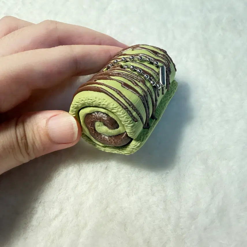[BUNJANG] Roll Cake Clicker 2-Type Keychain / [새상품,영상있음] 롤케이크 클리커 2종 키링