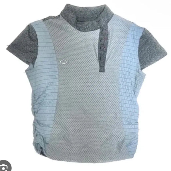 [BUNJANG] Mischief Button Shirring Short Sleeve T-Shirt M / 미스치프 버튼업 셔링 티 반팔 티셔츠 m