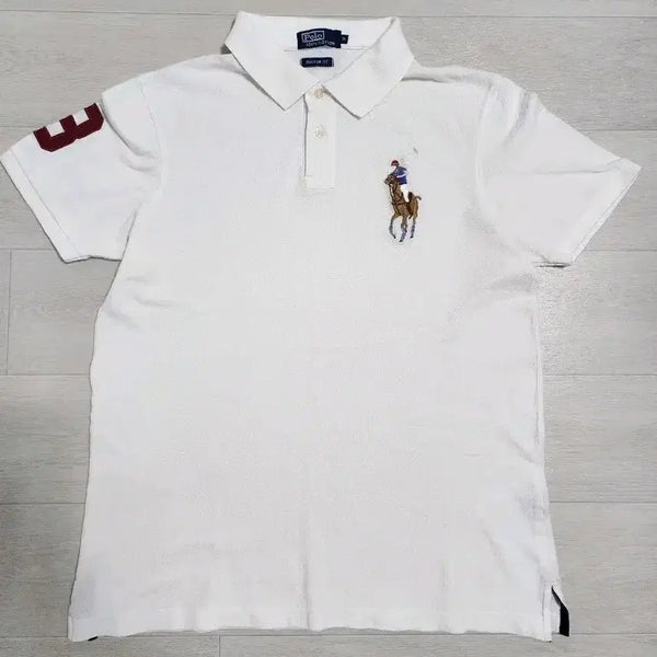 [BUNJANG] Polo Ralph Lauren Big Pony White Short Sleeve Polo Shirt XL / 폴로 랄프로렌 치프키프 빅포니 화이트 반팔 카라티셔츠 105