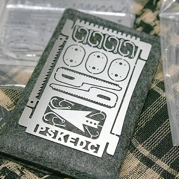 [BUNJANG] PSKOOK Survival Card 4-Piece Set with Pouch (Unused) / PSKOOK 서바이벌 카드 4P 세트 (미사용, EDC, 비상용, 캠핑)