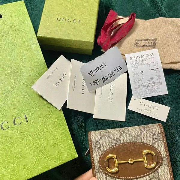 [BUNJANG] Gucci Horsebit 1955 GG Canvas Bifold Wallet / 백화점영수증ㅇ]정품 구찌 홀스빗 1955 GG 캔버스 반지갑