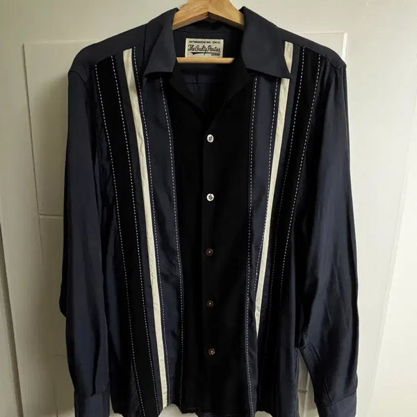 [BUNJANG] Wackomaria Two-Tone Shirt Navy / 와코마리아 투톤 셔츠 네이비