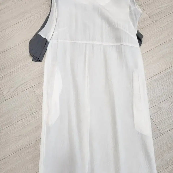 [BUNJANG] Color-Blocked Rayon One-Piece Dress / 배색 인견원피스