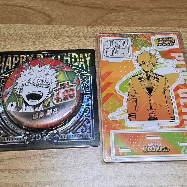 [BUNJANG] My Hero Academia Bakugo Birthday Badge Acrylic / [나의 히어로 아카데미아] 바쿠고 생일 뱃지, 아크릴