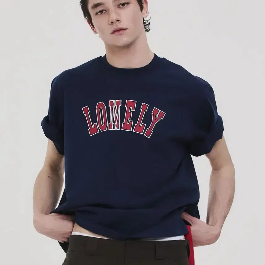 [BUNJANG] NOHANT LONELY/LOVELY Structured T-Shirt Navy / 노앙 반팔 티셔츠 LONELY/LOVELY 네이비 새상품