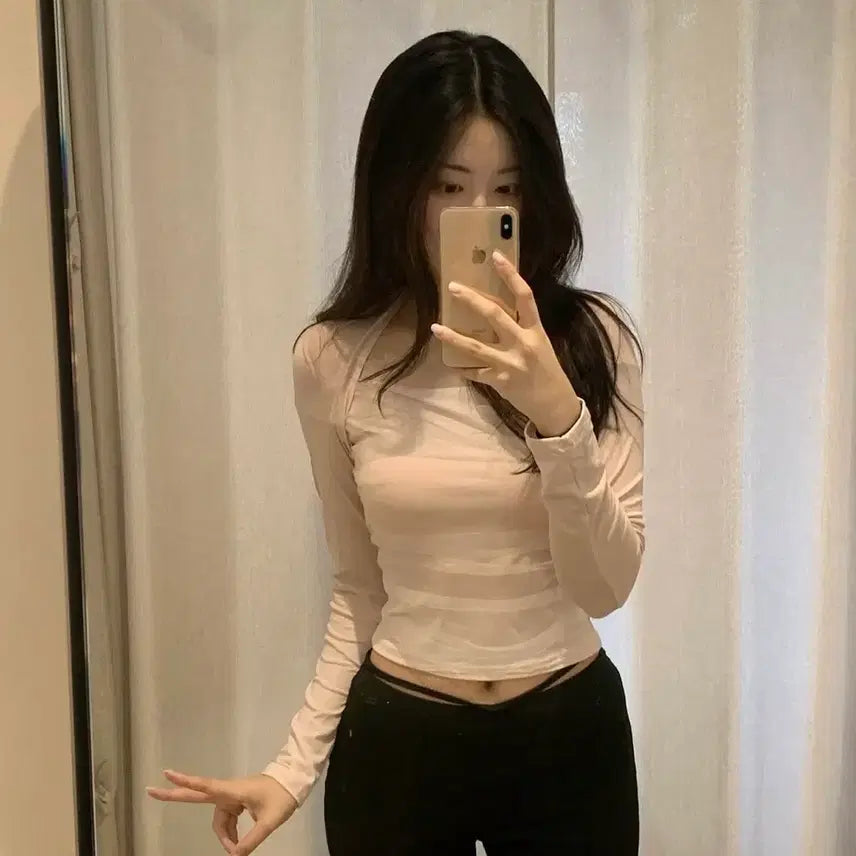 [BUNJANG] Jenneio Anne Bolero Long Sleeve Baby Pink / 제니오 안느 볼레로 롱 슬리브 베이비 핑크