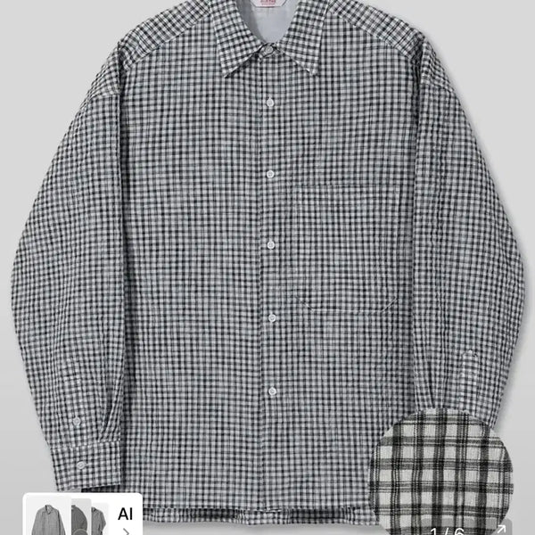 [BUNJANG] MEME THE WARDROBE Sunny Seersucker Check Shirt Size 2 / 밈더워드로브 써니 시어서커 체크셔츠 2사이즈 새상품