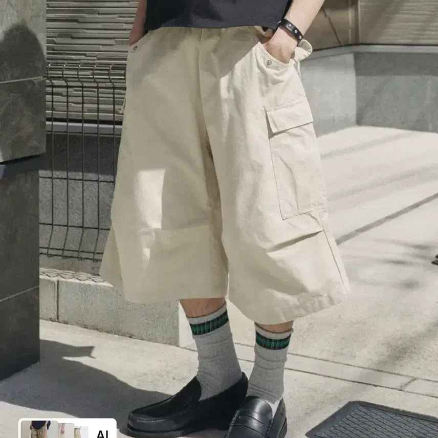 [BUNJANG] Xero Multi Cargo Over Cotton Shorts Beige L / Xero 멀티 카고 오버 코튼 쇼츠 L 새상품