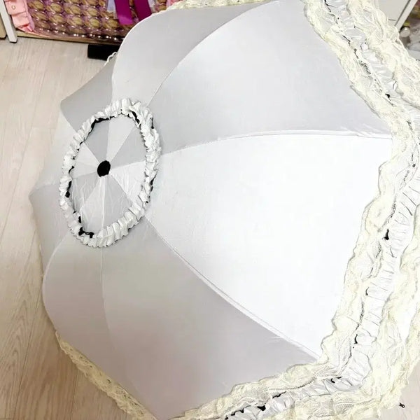 [BUNJANG] Lolita Lace Parasol Umbrella (Medium) / 로리타 레이스 양산 우산 중브