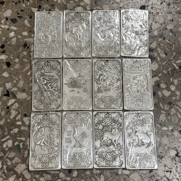 [BUNJANG] Brass 12 Zodiac Animals Paperweight / 백동 문진 십이지신 12간지 띠문진 백동 새상품 서예도구 서예용 호신불