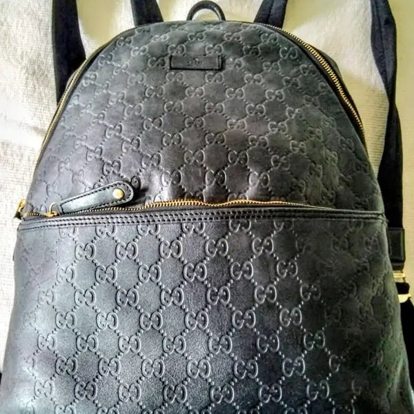 [BUNJANG] Gucci Shima Leather Backpack Black / 구찌 시마 레더 백팩 블랙