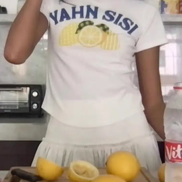 [BUNJANG] Yansisi Lemon Graphic Short Sleeve T-Shirt / 얀시시 반팔 티셔츠