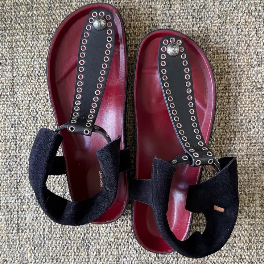 [BUNJANG] Isabel Marant Eyelet Leather Ankle Sandals / 이자벨마랑 아일렛 레더 앵클 샌들