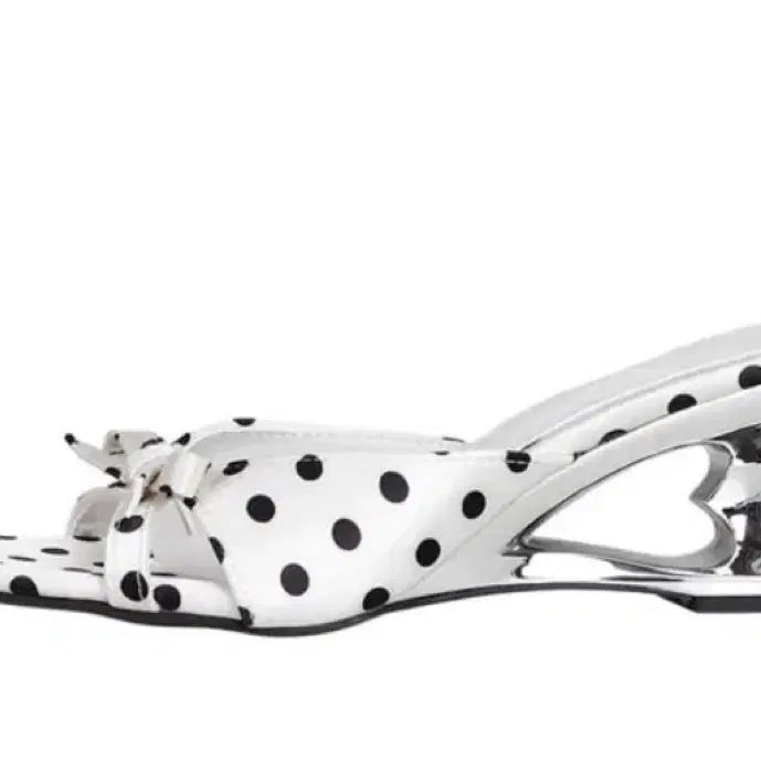 [BUNJANG] Dot Ribbon Heel Mule / 에이블리 도트 리본 힐 뮬 스퀘어 판매