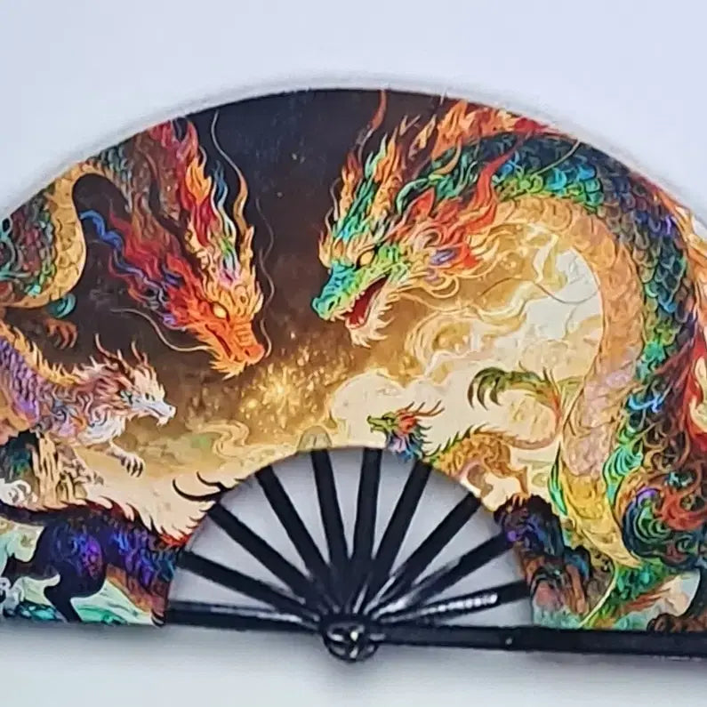 [BUNJANG] Dragon & Curin Design Folding Large Fan / 드래곤과 큐린디자인 접이식 대형부채