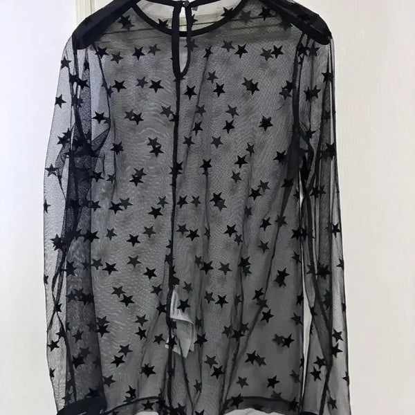 [BUNJANG] Lucky Chouette Star Mesh T-Shirt / 럭키슈에뜨 티셔츠