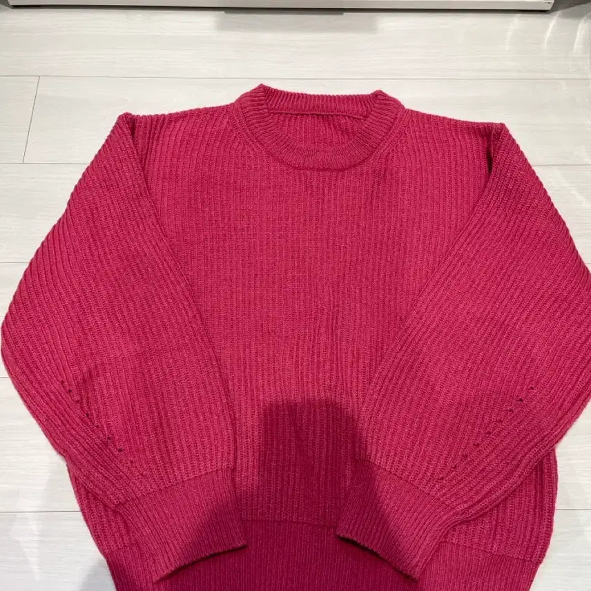 [BUNJANG] Hot Pink Oversized Knit Sweater / 핫핑크 오버핏 니트