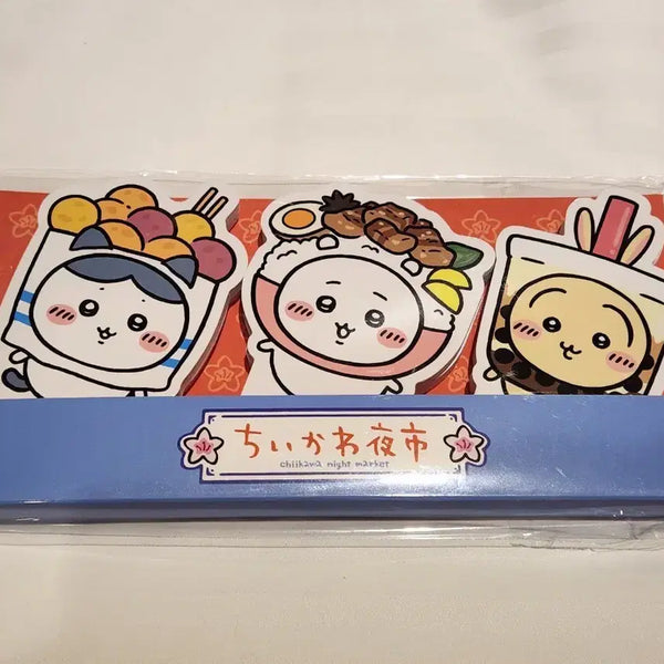 [BUNJANG] Cheekawaii Taiwan Days Night Market Food Memo Pad Set (Usagi, Hachware) / 대만 치이카와 데이즈 야시장음식 3종 우사기 하치와레 치이 메모지 세트