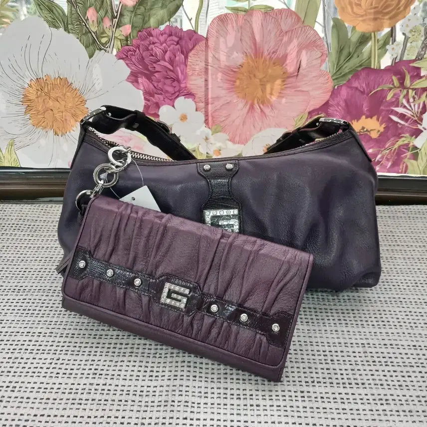 [BUNJANG] Guess Women's Purple Leather Shoulder Bag / 게스 여성 가방 퍼플