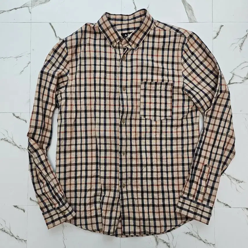 [BUNJANG] A.P.C. Men's Linen Check Shirt XS / 아페쎄 남성 린넨 체츠 셔츠 xs