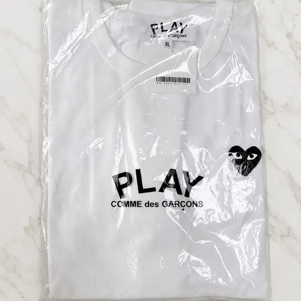 [BUNJANG] Comme des Garçons Play Black Heart Short Sleeve T-Shirt White XL / 꼼데가르송 플레이 블랙하트 반팔티 (무료배송)