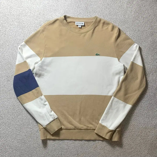 [BUNJANG] Lacoste Beige Sweatshirt US S (KR M 95) / 라코스테 신형 맨투맨 us s사이즈 한국m 95 w8948