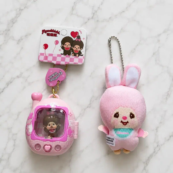 [BUNJANG] Monchhichi Tamagotchi x Chimutan Keychain Set / [세트] 몬치치 다마고치X치무탄키링