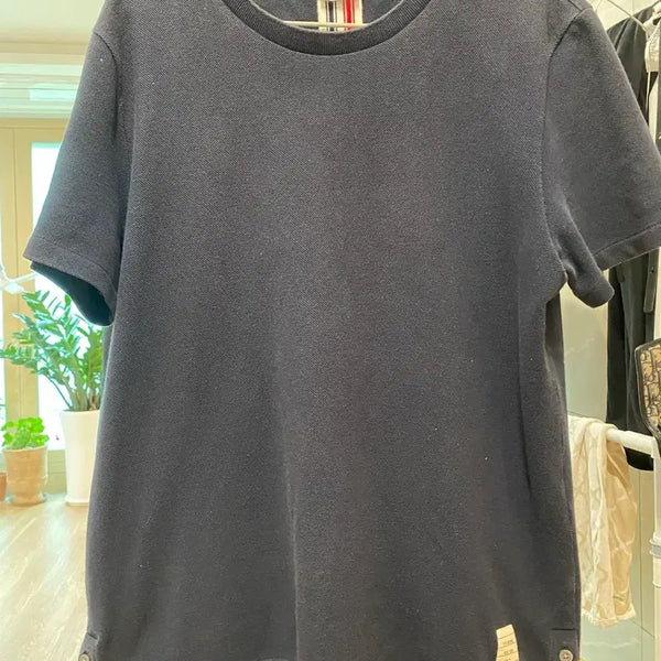 [BUNJANG] Thom Browne Back Tricolor Short Sleeve T-Shirt Navy Size 2 / 톰브라운 백삼선 네이비 반팔 2사이즈