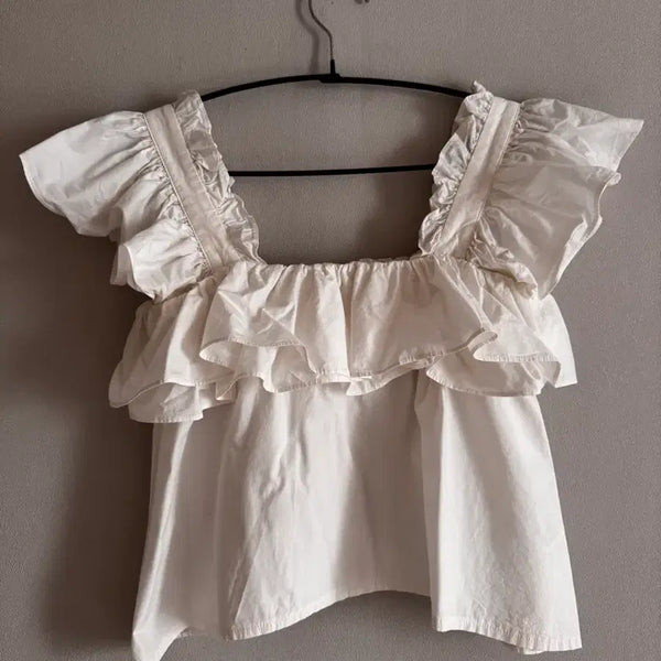 [BUNJANG] Thetis Frill Blouse White / 더티스 프릴 블라우스 MM 화이트