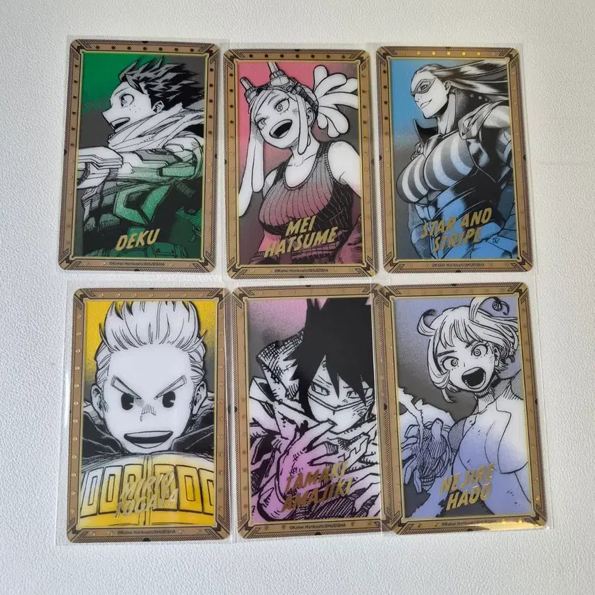 [BUNJANG] My Hero Academia Izuku Midoriya Original Drawing Exhibition Gold Foil Clear Card Bundle / 히로아카 나히아 미도리야 원화전 금박호일 클리어카드 일괄 정리