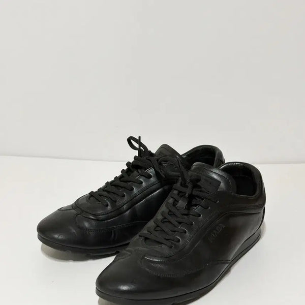 [BUNJANG] Prada Black Leather Sneakers UK7 / UK7)프라다 블랙 레더 스니커즈