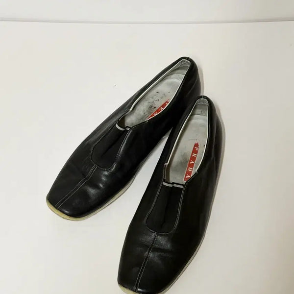 [BUNJANG] Prada Vintage Leather Slip-on Shoes / 40)프라다 빈티지 레더 슬립온